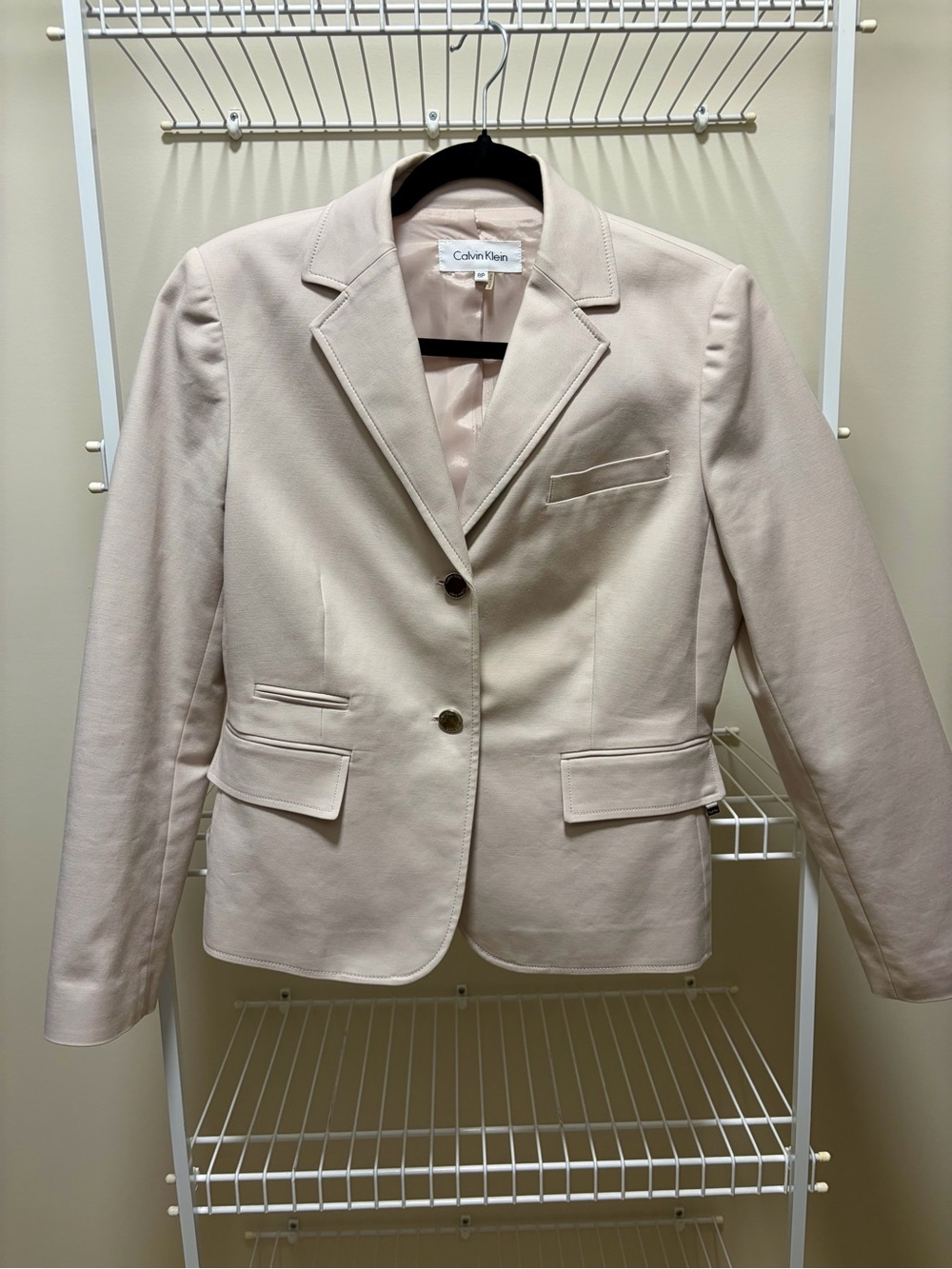 Pale Pink Calvin Klein Women's Tailored Blazer